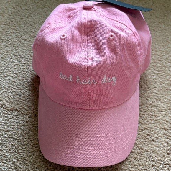 Accessories - Casual Bad Hair Day Pink Embroidered Cap